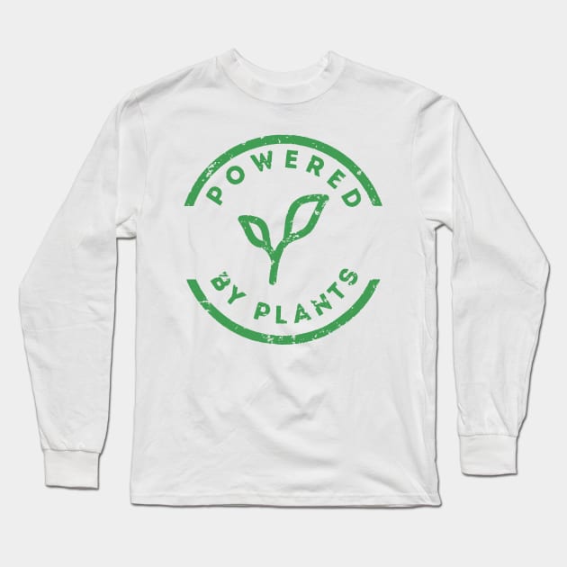 Powered By Plants Vegan Workout Long Sleeve T-Shirt by luckyboystudio